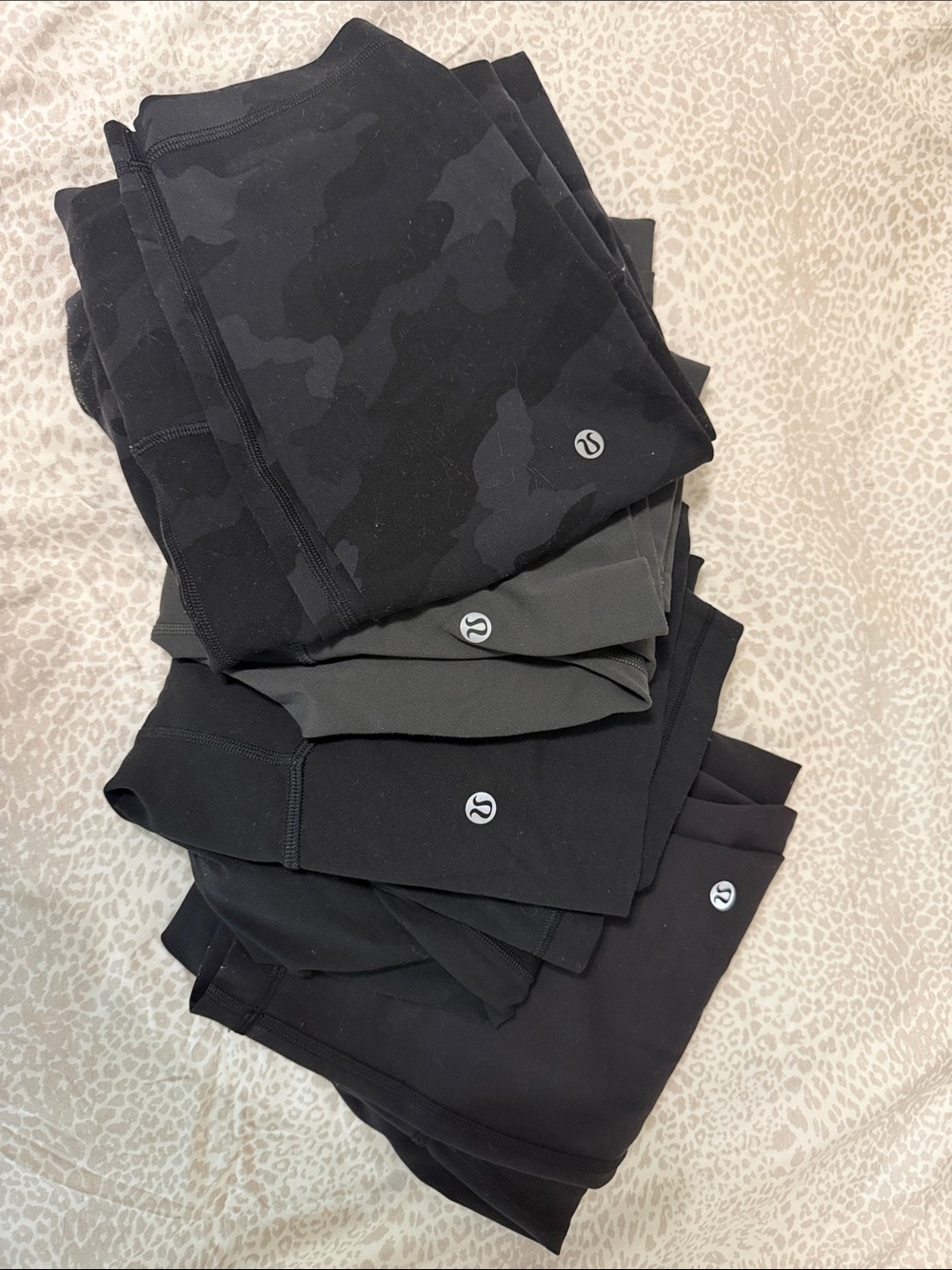 lululemon athletica 2 Black, 1 Gray, and 1 camo Active Leggings Pack Bundle